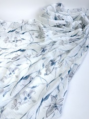 Вискоза с нейлоном, крэш вуаль, Голубые лилии