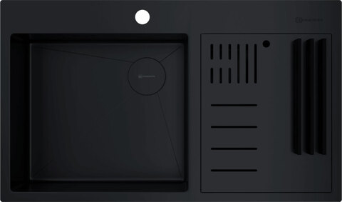 Omoikiri Akisame 86-2-GB Side нерж.сталь/графит