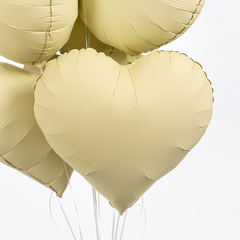 Г 18''/46 см, Сердце, Матовый, Сливочное масло, 1 шт.