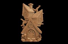 Силиконовый молд № 425 домик Скворечник 2 D ( серия домики для гномов и фей)