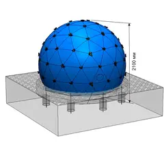 Шар скалодром (диам. 3 м), выс. 2,1 м