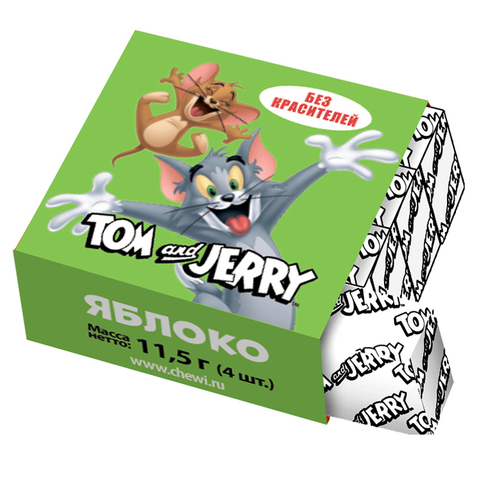 Жевательные конфеты Tom and Jerry со вкусом яблока, 11,5 г