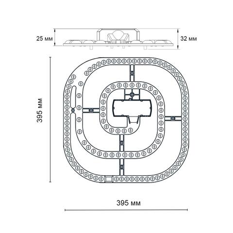 357770 KLARK NT23 Модуль LED 90Вт c ДУ (NEW) 3000-4200-6300K 395х395 IP20