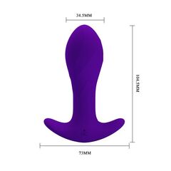 Фиолетовая анальная втулка с вибрацией - 10,5 см. - 
