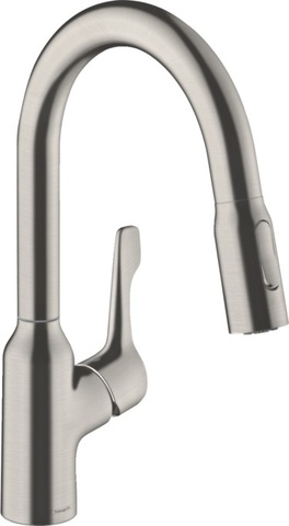 Hansgrohe Focus 71811800 Кухонный смеситель однорычажный, 180, с вытяжным душем, 2jet