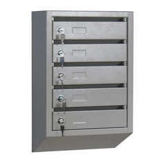 Ящик почтовый КП-5 5-секционный металлический серый (380x190x590 мм)
