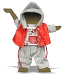 Костюм с красным жилетом - Демонстрационный образец. Одежда для кукол, пупсов и мягких игрушек.