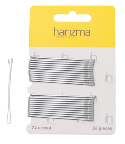 Невидимки h10537-17 60 мм прямые, серебро 24 шт. (Harizma)