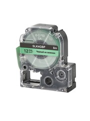 Кассета с лентой S'OK by Sakura Printing K4GBP для Epson , черный на зеленом, 12мм, 8м