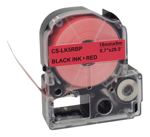 Картридж ленточный Cactus CS-LK5RBP черный для Epson LW400, LW700, LW600P, LW1000P, K400, Z700, Z900