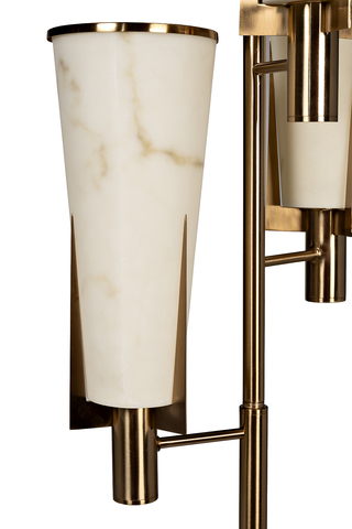 Торшер h184см Garda Decor цвет металла латунь узор под белый мрамор