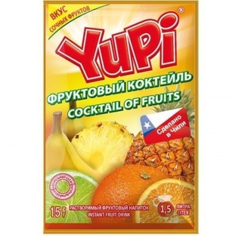 Растворимый напиток Yupi фруктовый коктейль 15 г