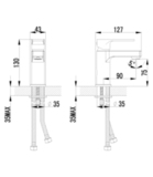 Смеситель для умывальника монолитный LEMARK PLUS GRACE LM1506C