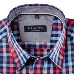 Рубашка Casamoda Comfort Fit 993133300-100 в клетку, короткий рукав