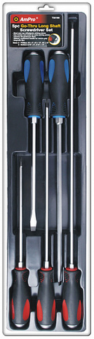 Набор отверток ударных удлиненных AmPro 5 предметов (крест и шлиц) в блист. упаковке