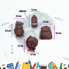 Пластиковая форма для шоколада Школьный набор мини