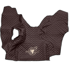 Ковры VOLVO FM до 2008 года (экокожа, коричневый, черный кант, бежевая вышивка)