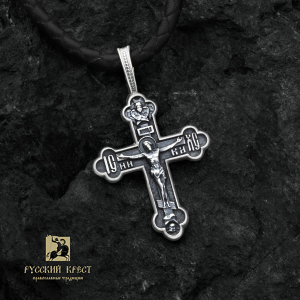 Нательный крестик православный серебряный Трилистник