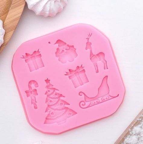 Молд Новогодний набор, 8х8см, Арт.СЛ-084, силикон