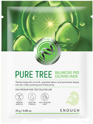 Enough PT Маска на тканевой основе успокаивающая с экстрактом чайного дерева Pure Tree Balancing Pro Calming mask