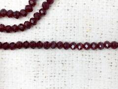 Бусины граненые Рондель, d 6 мм, (1уп=10нитей), бордовый