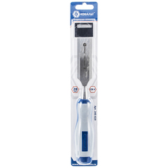 Стамеска плоская КОБАЛЬТ 28 х 140 мм, CR-V, двухкомпонентная рукоятка (1 шт.) блистер (245-619)