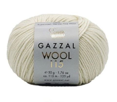 Пряжа Gazzal WOOL 115 3301 суровый (уп.5 мотков)