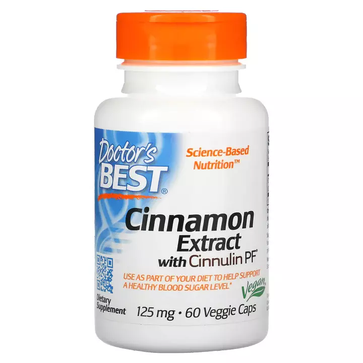 Экстракт корицы с Cinnulin PF 125 мг, Cinnamon Extract with Cinnulin PF, Doctor's Best, 60 капсул 1