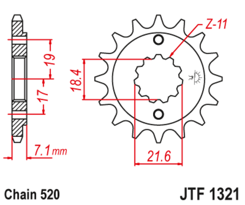 Звезда ведущая для мотоцикла RK C4022-14 (JTF1321-14)