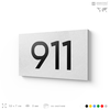 Номер на дверь 911, табличка на дверь для офиса, квартиры, кабинета, аудитории, склада, белая 120х70 мм, Айдентика Технолоджи