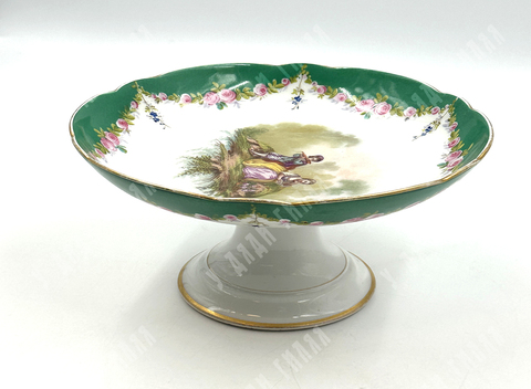 Ваза для фруктов. Фарфор, ручная роспись, золото. Франция. 1890-1920 гг.