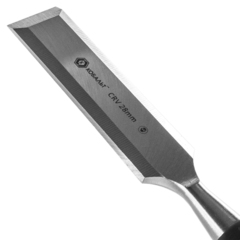 Стамеска плоская КОБАЛЬТ 28 х 140 мм, CR-V, двухкомпонентная рукоятка (1 шт.) блистер (245-619)