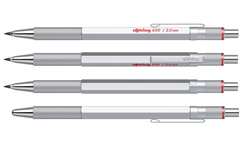 Карандаш механический Rotring 600 Matte Silver, 2,0 mm (1911703)