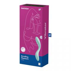 Мятный вибромассажер Rrrolling Pleasure с движущимся шариком - 23 см. - 