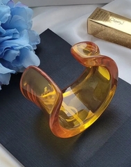 30321- Широкий браслет манжета YSL style, цвет янтарный апельсин