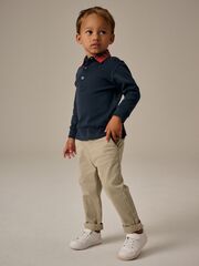 Поло с длинным рукавом для мальчика Next B26-460, Темно-синий