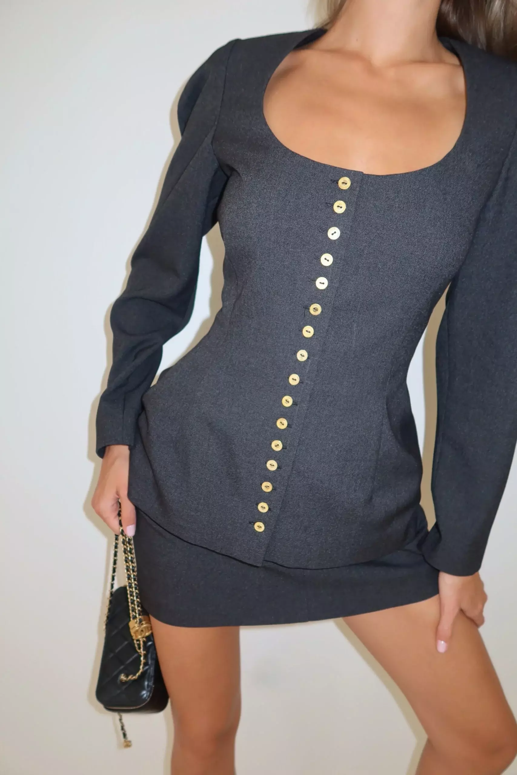 Юбка мини, Серый