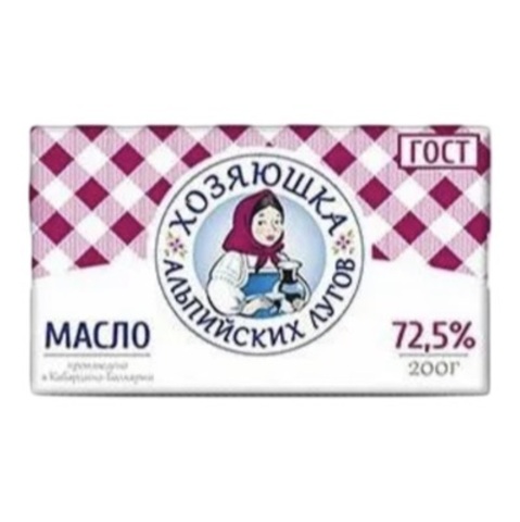 Масло Хозяюшка альпийских лугов 72,5% 160гр фольга