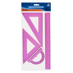 
          Набор чертежный Alingar, 30 см, пластиковый, 4 предмета, цвета ассорти, пакет ПВХ с европодвесом