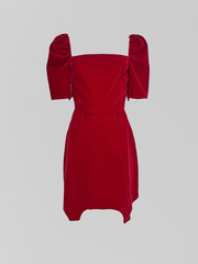 Платье велюровое Monica короткое на молнии сзади однотонное