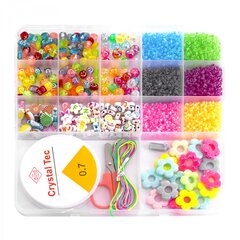 
          Набор для создания украшений-бусины и бисер Alingar, 170х165х18мм,"Shiny Beads", 9 вид.бус., бисер, 1х7м леска, 1х2м нить, нож,пластик.пенал с европод