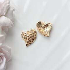 Подвеска с Сердце фактурное, 20*20 мм, позолота, П833