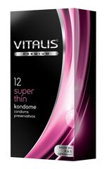 Презервативы VITALIS PREMIUM super thin ультратонкие, 12 шт