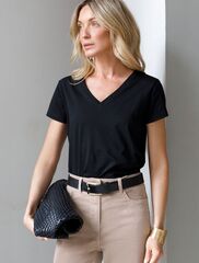 Футболка из премиального хлопка с V-образным вырезом  D49.109 (123664)