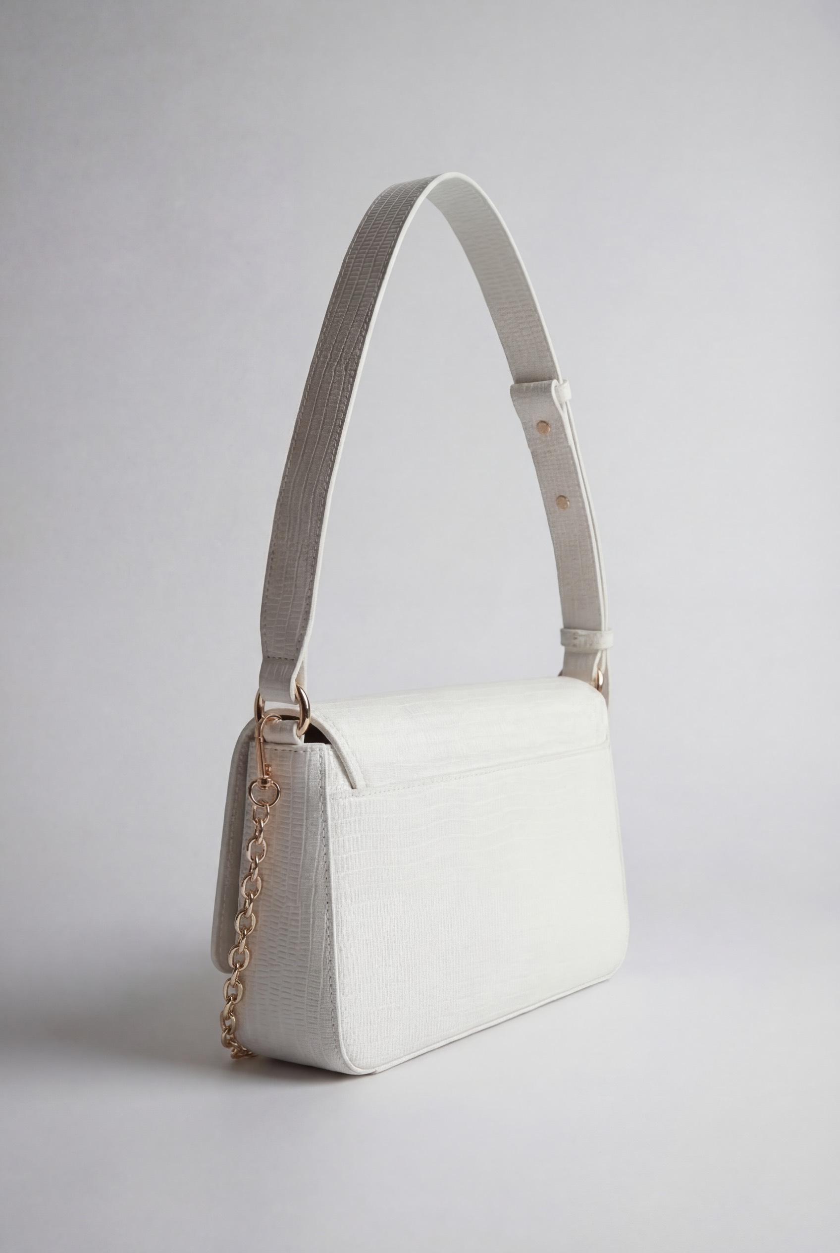 Сумка-кроссбоди из кожи под рептилию, белый