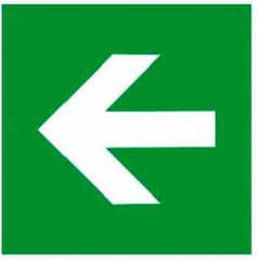 Знак "Направление движения" акрил 3 мм, ламинирование фотолюминесцентная пленка, скотч, 150х150