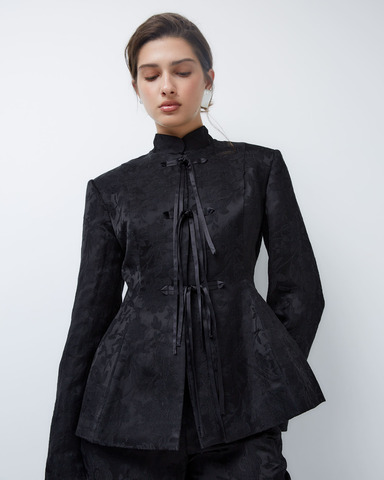 Жакет из жаккардовой вискозы Гуччи черный