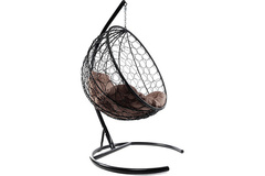 Кресло подвесное кокон КРУГЛОЕ Черное, ротанг, 59023