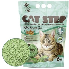 Наполнитель комкующийся растительный CAT STEP Tofu Green Tea, 6 л