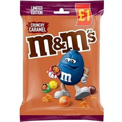 Шоколадное драже M&M's Crunchy caramel с хрустящей карамелью 109 гр (увеличенная версия)